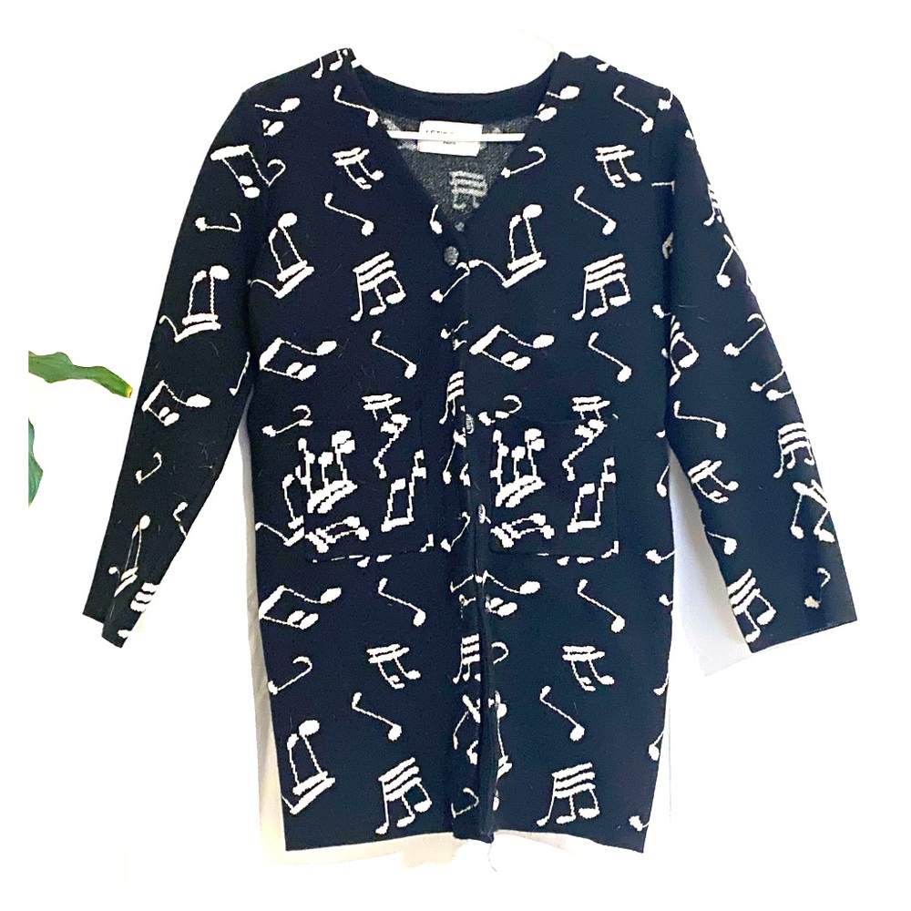SALE! Vintage Music Note Prints Sweater Jacket Size S/M